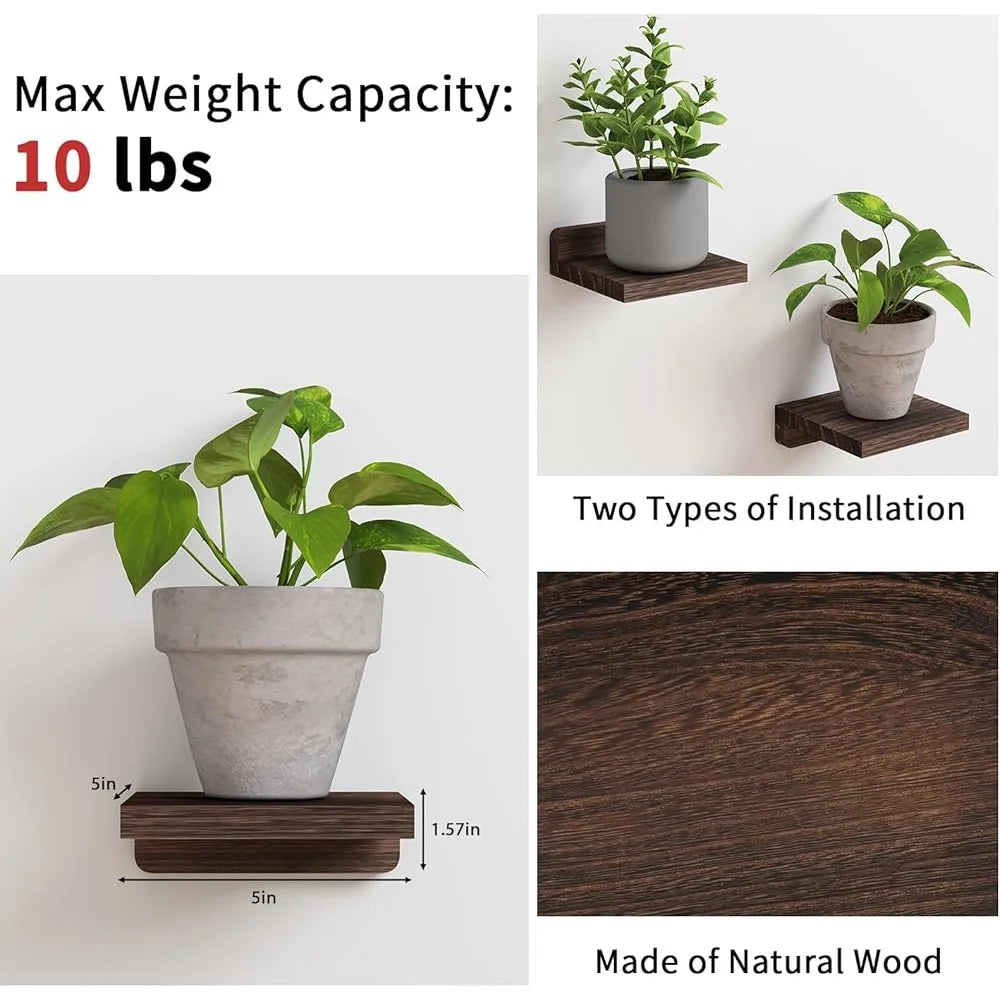 Small Floating Wall Shelves Set Of 4 Rustic Wood Storage
