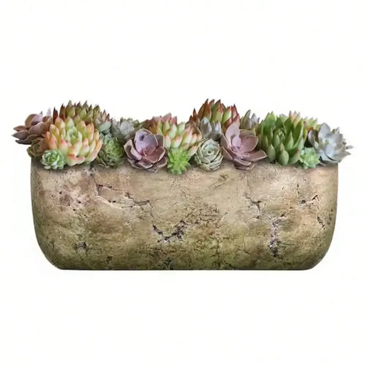 8 Inch Earth Moss Cement Plant Pots For Indoor DIY Decor