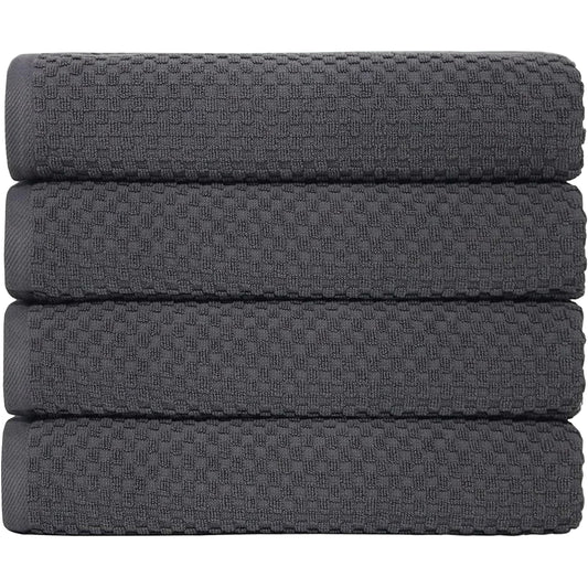 Luxury Waffle Bath Towel Set 4 Oversized Cotton Towels