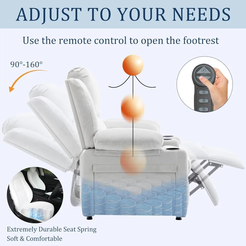 Power Massage Recliner Chair For Adults Upholstered Sofa