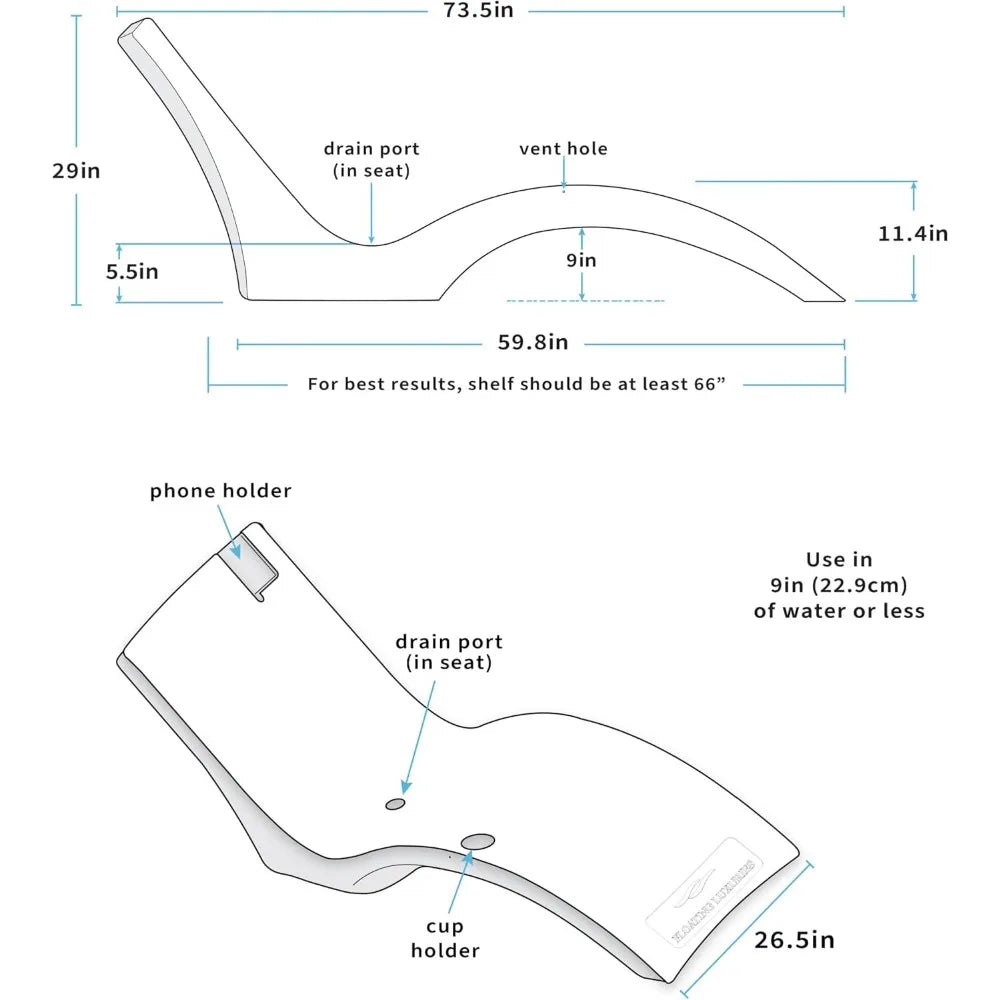 In Pool Lounger With Drink And Phone Holders Up To 9 Inches