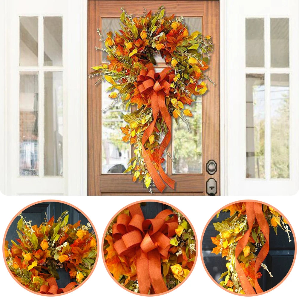 Thanksgiving Farmhouse Maple Leaf Wreath For Home Decor
