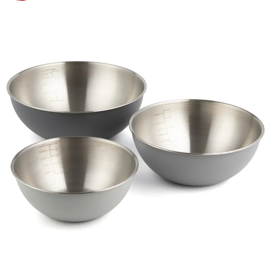 3 Piece Heavy Gauge Stainless Steel Mixing Bowls Set
