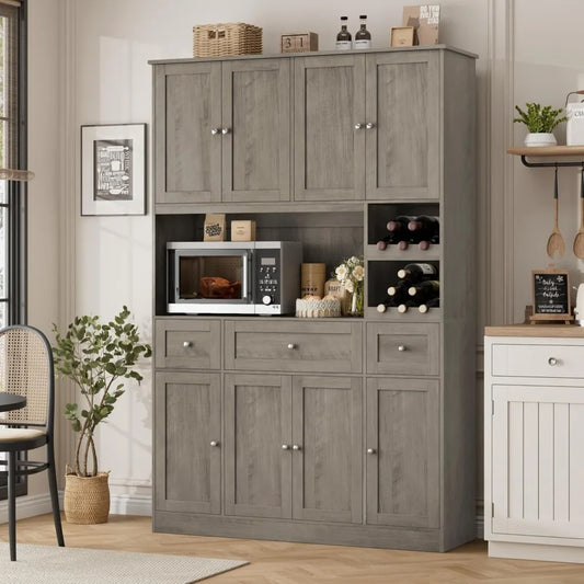 72 Inch Tall Kitchen Pantry Cabinet With Built In Wine Rack