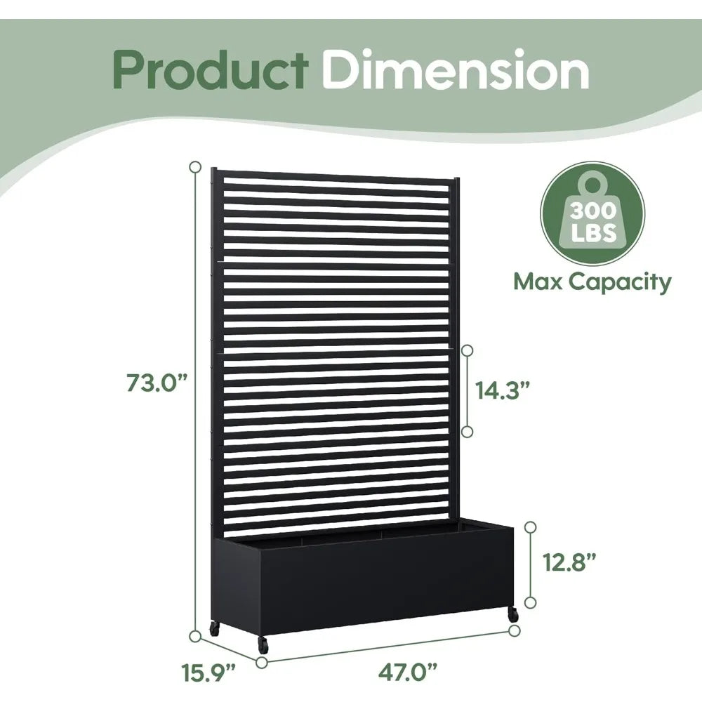 Metal Planter Box with Trellis for Ultimate Privacy