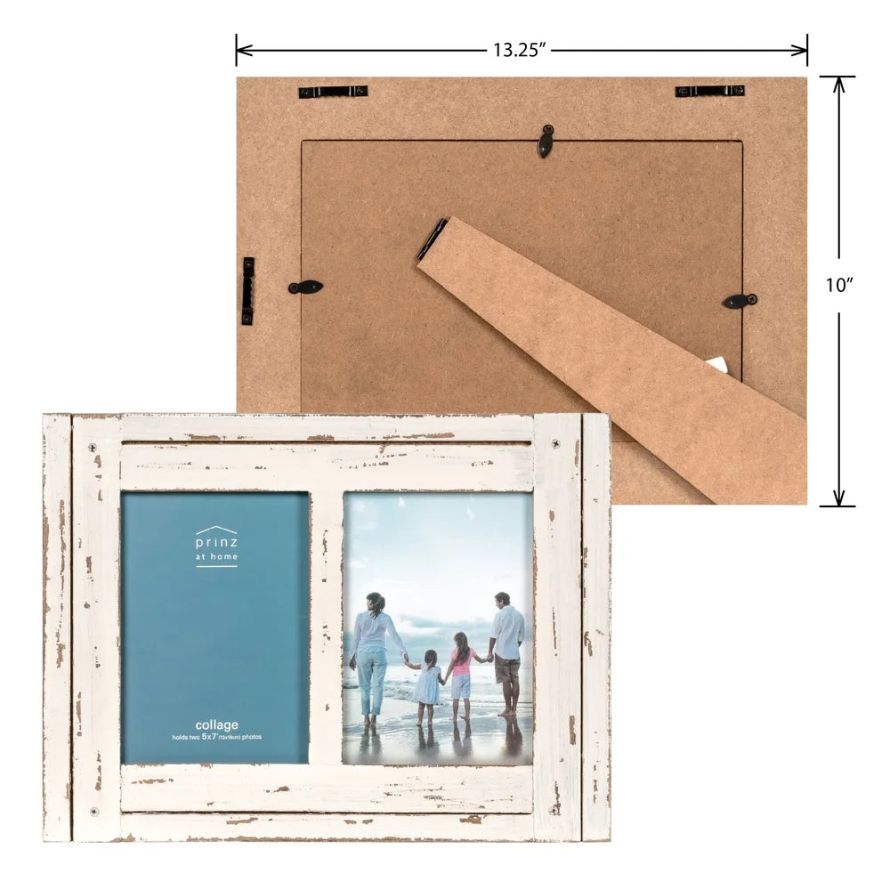 Rustic Hand-Painted Collage Picture Frame for Home Decor
