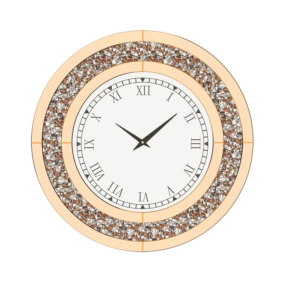 LUVODI 32 Inch Crystal Modern 3D Wall Clock Roman Numerals