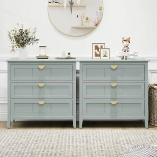 Three Drawer Dresser Bedroom Modern Wood Chest of Drawers