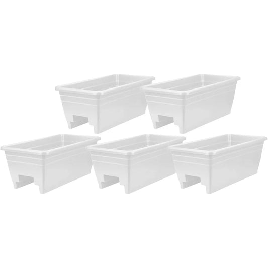 HC Companies 24 Inch Heavy Duty Plastic Deck Rail Planter