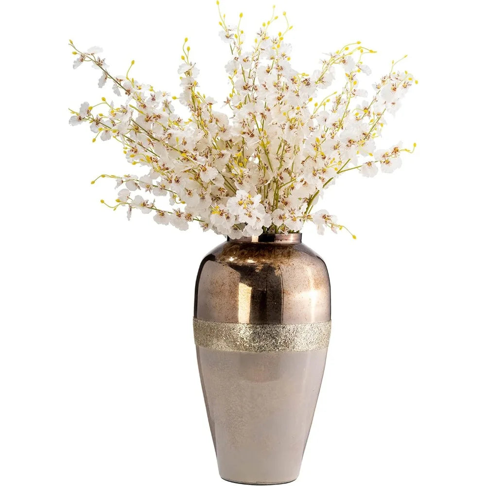 Luxury Glass Vase Metallic Gold Centerpiece For Home Decor