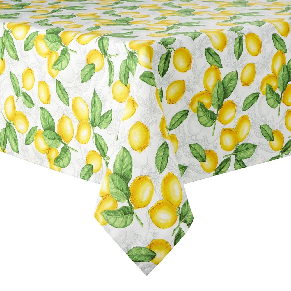 Lemon Pattern Cotton Tablecloth 60x102 Dining Decor