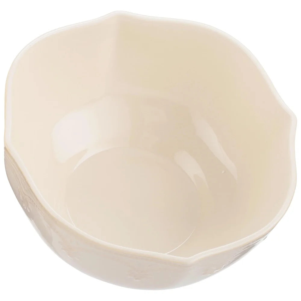 Rustic Stoneware 10 Inch Scalloped Edge Serving Bowl