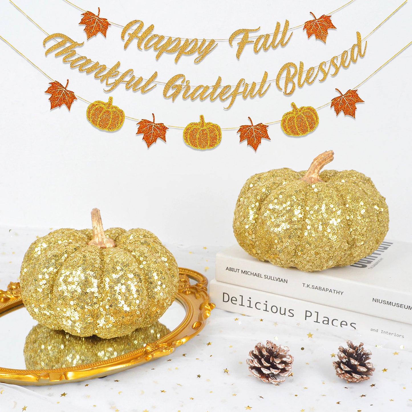 Sparkling Glitter Acorns Ornaments for Thanksgiving Decor