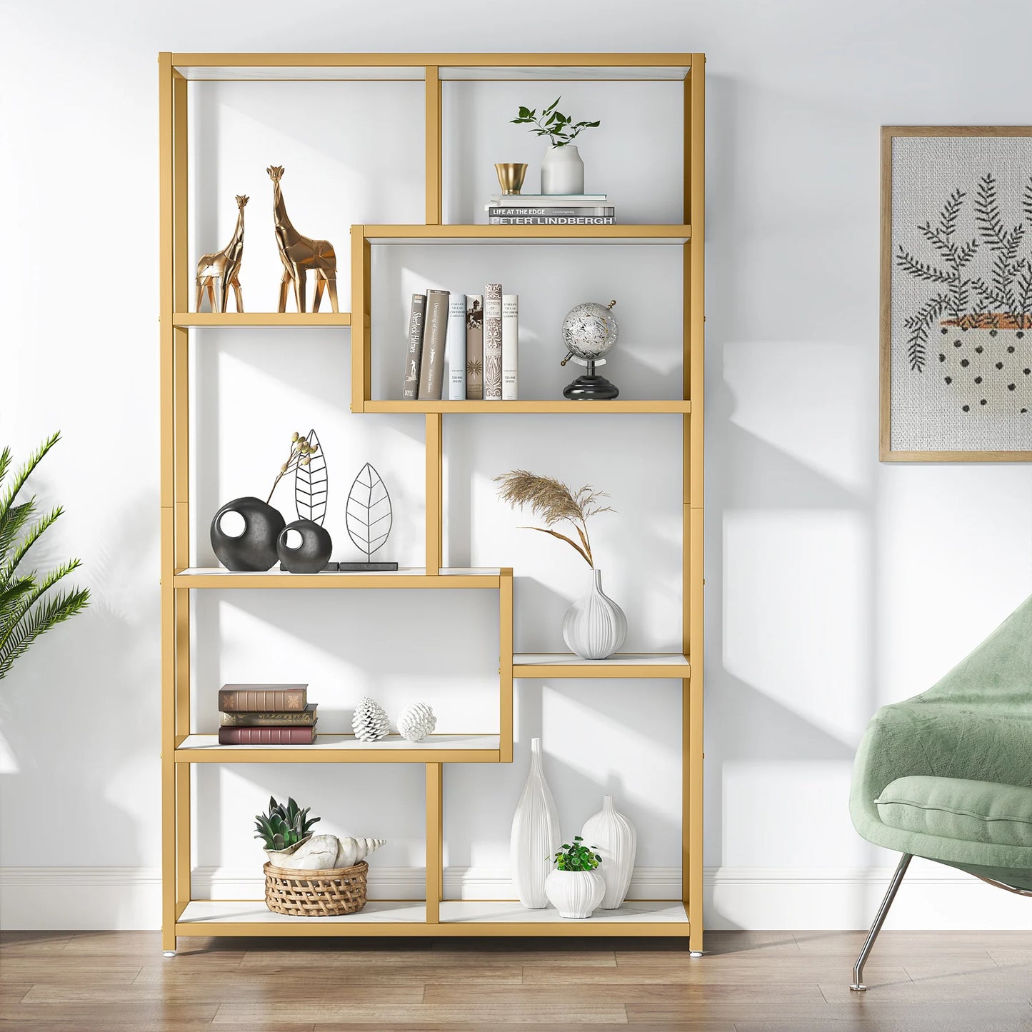 Tribesigns 5 Tier Etagere Bookshelf Modern Display Rack