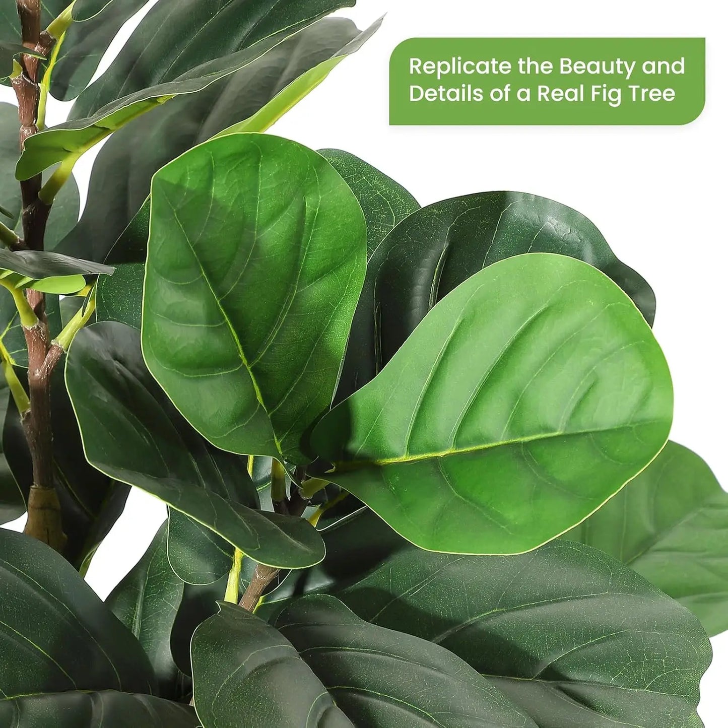 HiMISCN Fiddle Leaf Fig Tree With Pot Fake Greenery Home