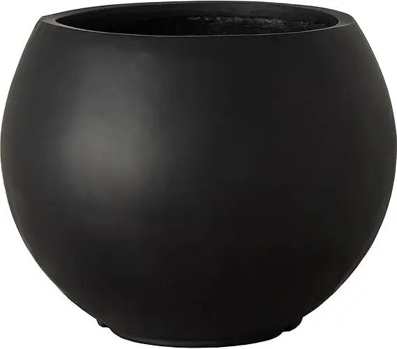 Large White Fiberstone Planter with Drainage Hole for Indoor Outdoor Use