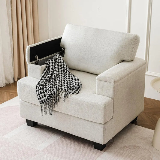 Oversized Accent Chair With Armrest Organizer Cushioned