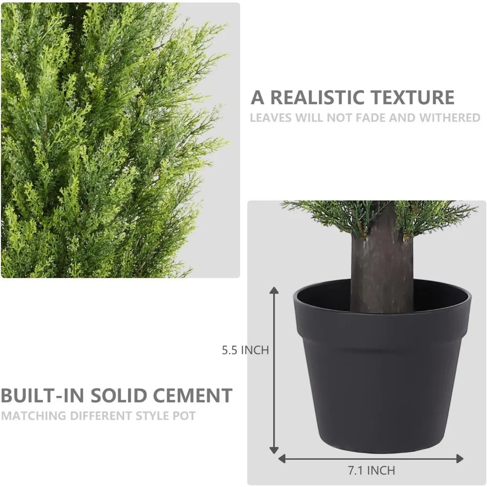 4Ft Topiary Trees Artificial Outdoor 2 Pack UV Resistant