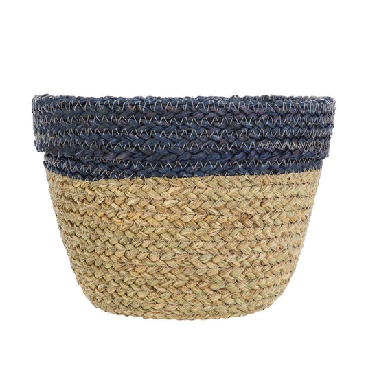 Two Tone Seagrass Storage Basket Navy for Arts and Crafts