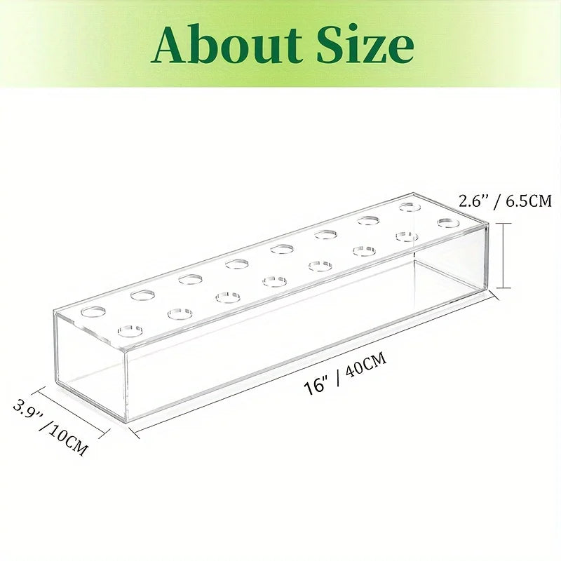 2 Pack Rectangular Acrylic Vases 16 Inch Perforated Decor