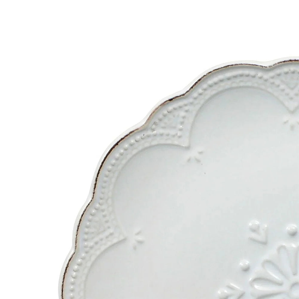 DUTRIEUX French Lace Stoneware Dinnerware Set Vintage