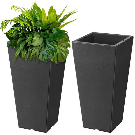 Twenty Two Point Six Inch Square Plastic Plant Pots