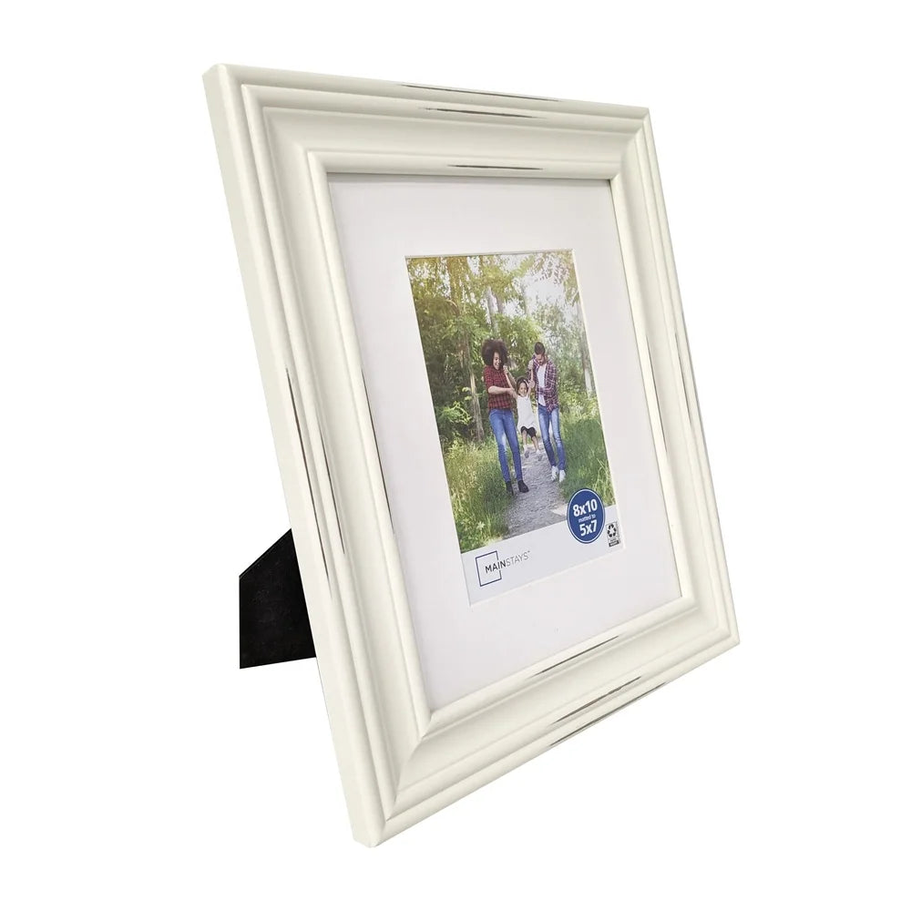 Rustic Distressed White Picture Frame for Home Decor