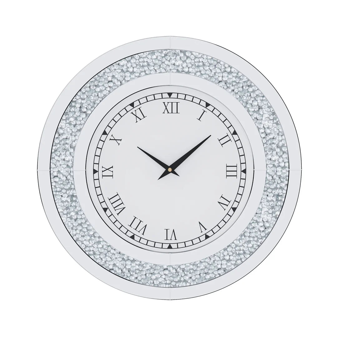 LUVODI 32 Inch Crystal Modern 3D Wall Clock Roman Numerals