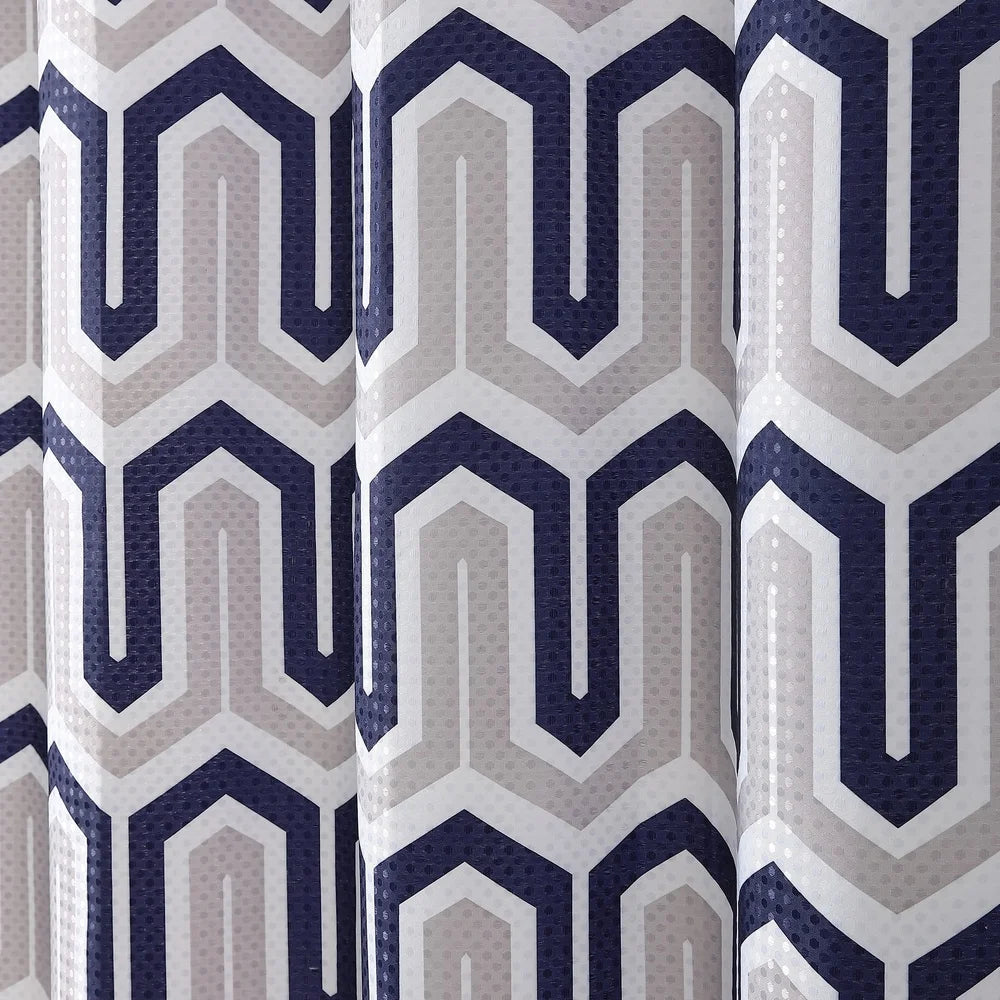 Geometric Polyester Shower Curtain 70x72 Waterproof