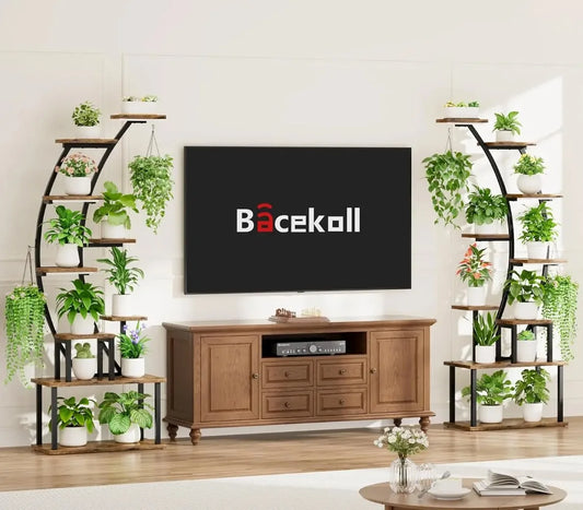 Plant Stand Indoor with Grow Lights, 9 Tiered Metal Shelf, 64" Tall Stand for Indoor Plants Multiple, Large Ra