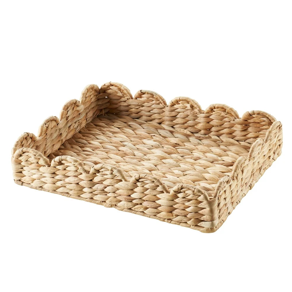 Natural Water Hyacinth Decorative Tray for Stylish Home Organization