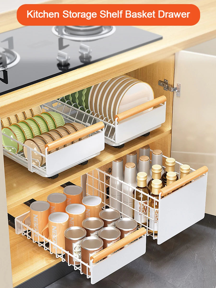Telescopic Kitchen Drawer Organizer Extendable Cupboard