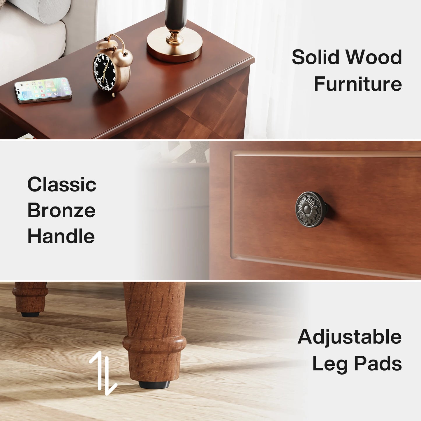 Tribesigns Wood End Table With Drawers Fully Assembled