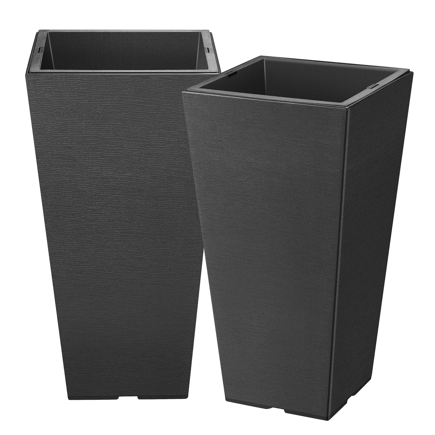 Twenty Two Point Six Inch Square Plastic Plant Pots