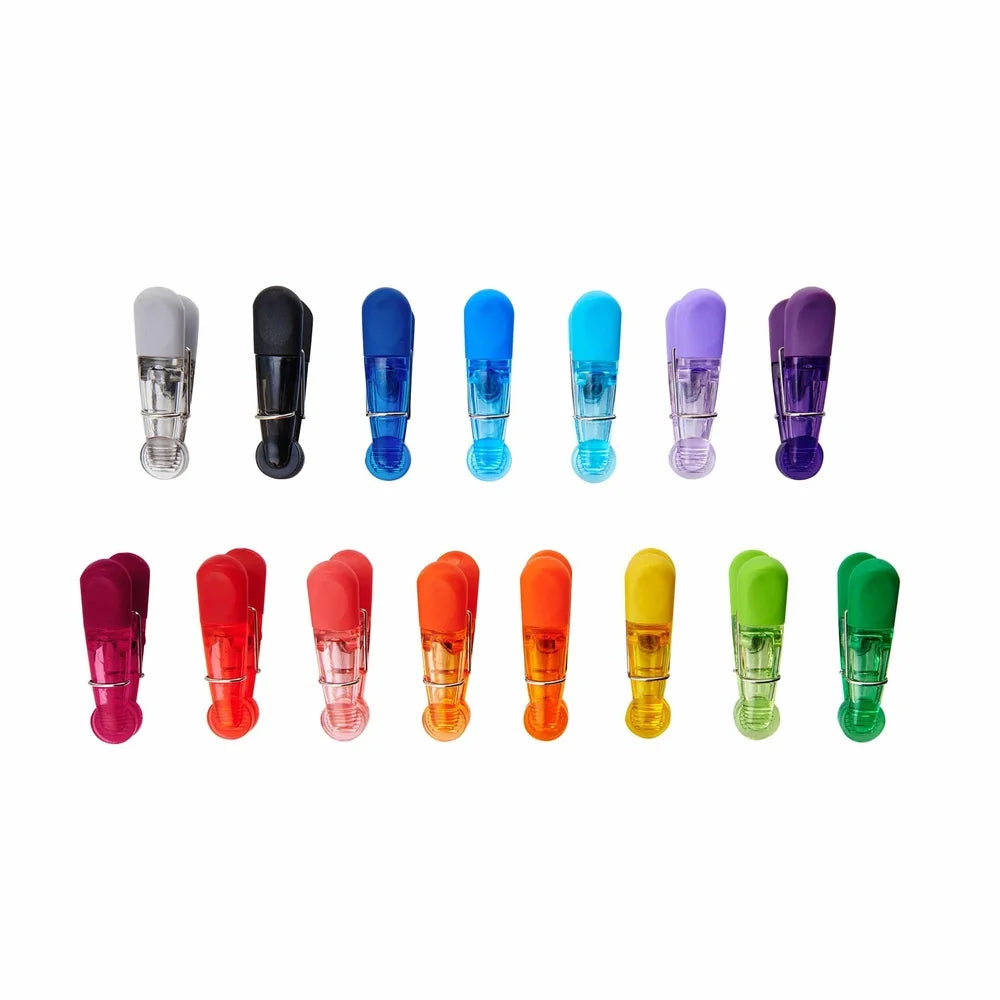 Set Of 15 Translucent Magnetic Bag Clips For Sealing