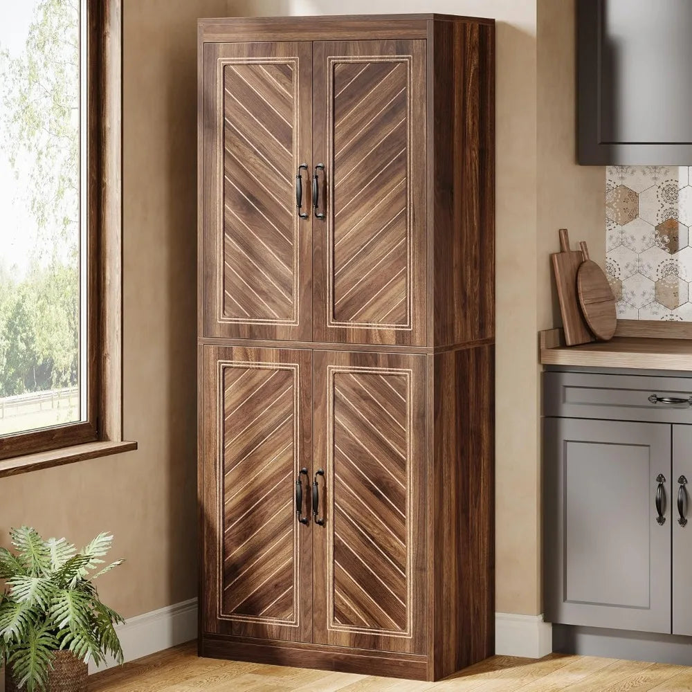 69 Tall Farmhouse Pantry Cabinet With 4 Adjustable Shelves