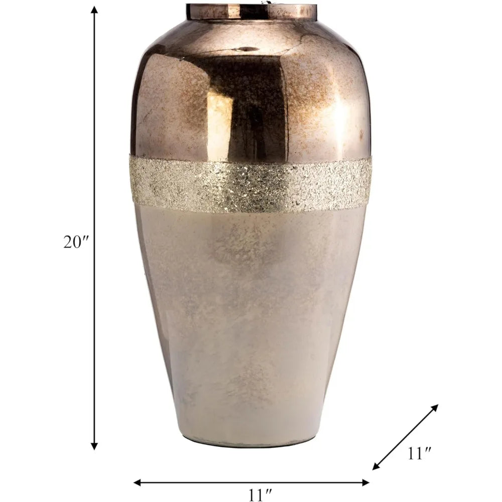 Luxury Glass Vase Metallic Gold Centerpiece For Home Decor