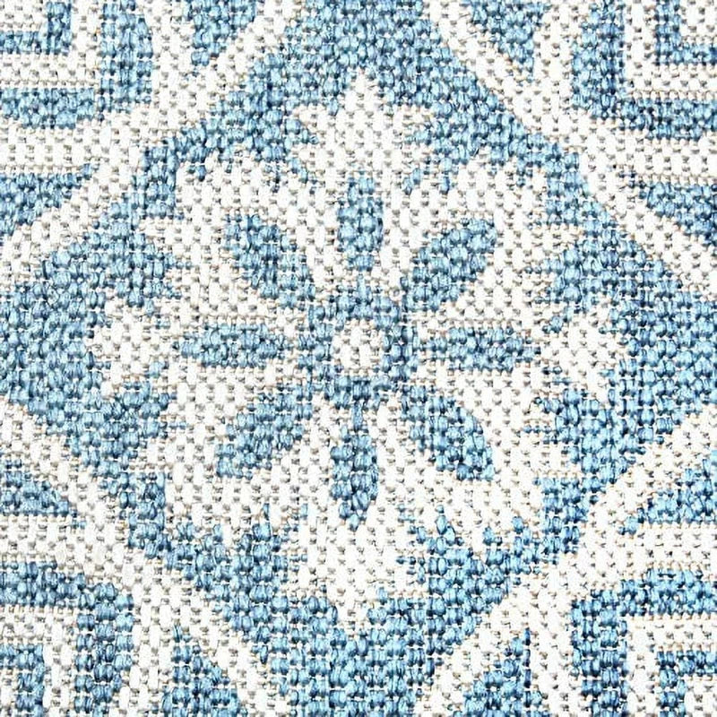 Indoor Outdoor Geometric Area Rug Low Pile Deck Carpet