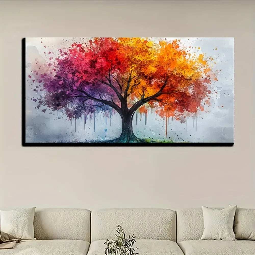 Tree of Life Canvas Wall Art with Solid Wood Frame