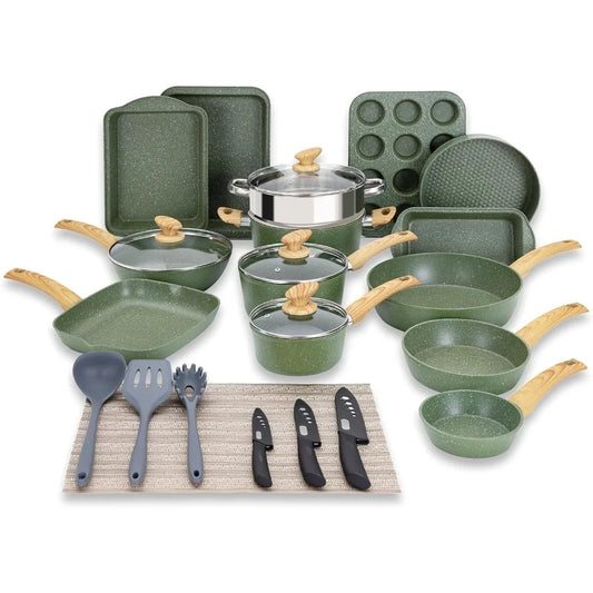 30 Piece Nonstick Cookware Set Pots And Pans Granite