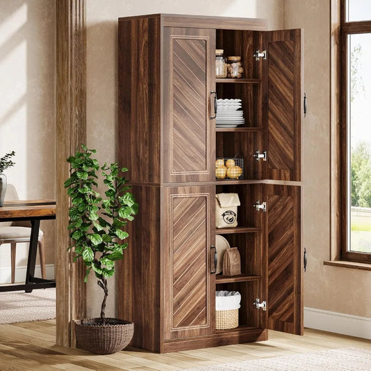 69 Tall Farmhouse Pantry Cabinet With 4 Adjustable Shelves