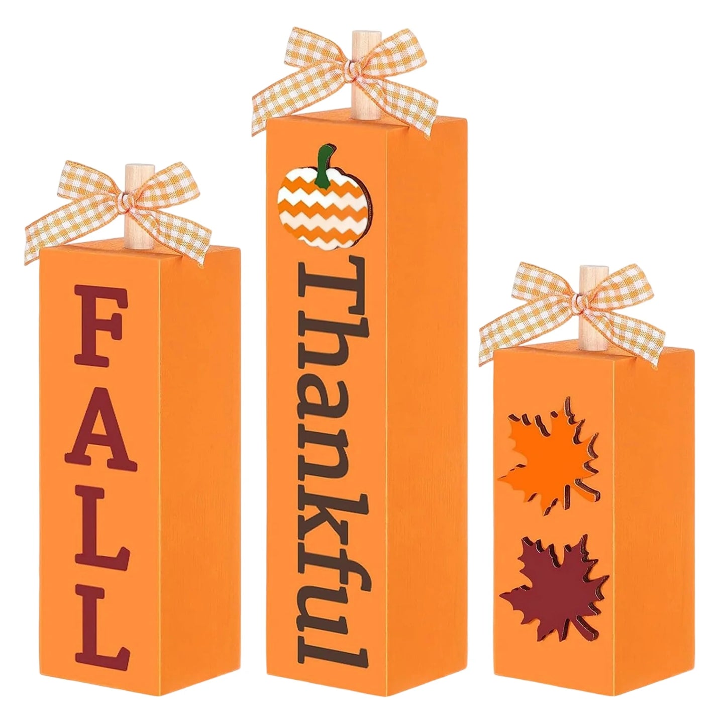 Rustic Autumn Tabletop Decor Set Standing Blocks Signs
