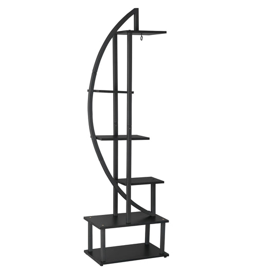 Artisasset Ironwood Half Moon Plant Stand for Garden and Patio