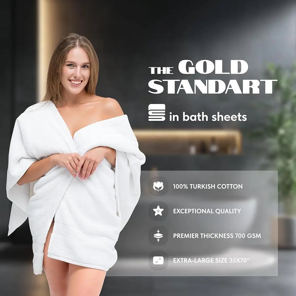 Luxury Extra Large Bath Towels 2 Pack Spa Quality Cotton