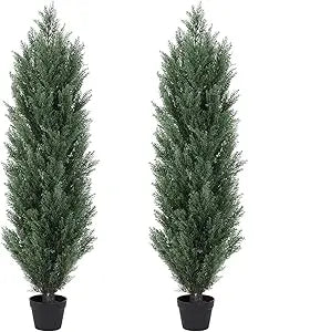 4Ft Topiary Trees Artificial Outdoor 2 Pack UV Resistant
