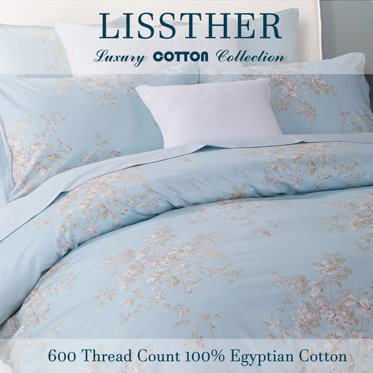 Three Piece 600TC Egyptian Cotton Duvet Cover Set Tassel