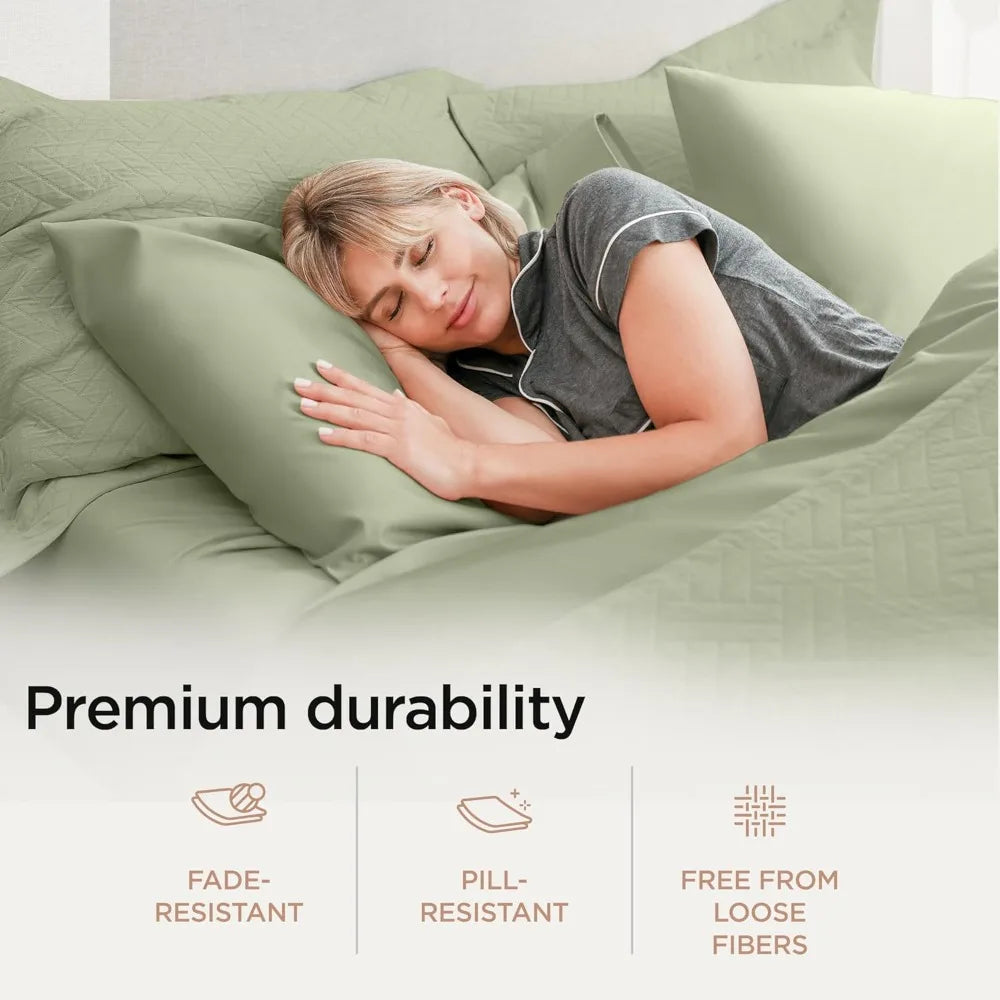Supima Cotton King Sheets 4 Piece Sage Green Deep Pocket