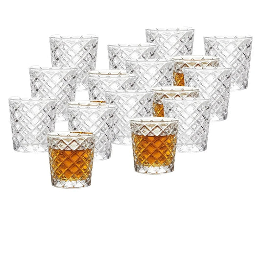 Clear Diamond Cut Shot Glasses Set Of 6 3 Oz Dishwasher Safe