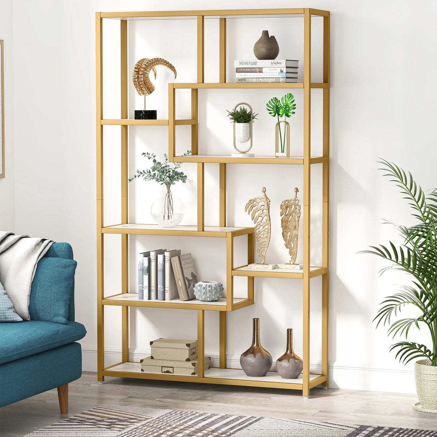 Tribesigns 5 Tier Etagere Bookshelf Modern Display Rack