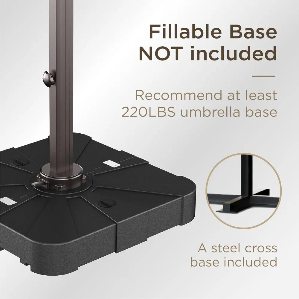 Heavy Duty Cantilever Patio Umbrella With 360 Rotation